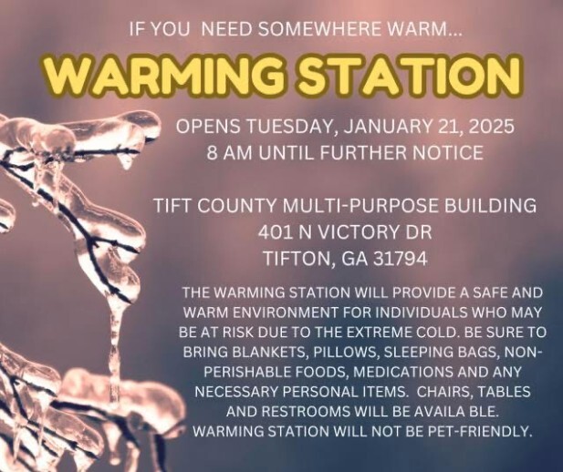 Warming station flyer. All information as listed above.
