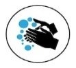 washing hands with soap bubbles.