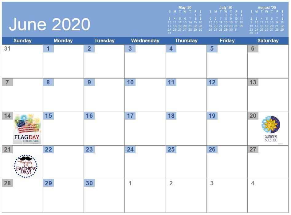 June 2020 Calendar