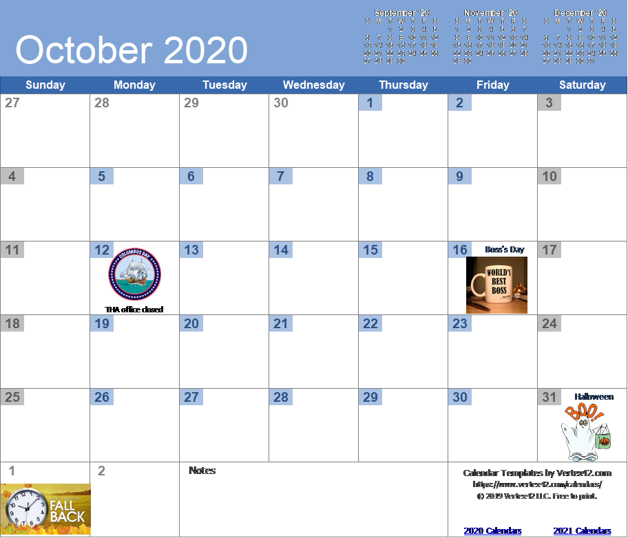 Oct Calendar