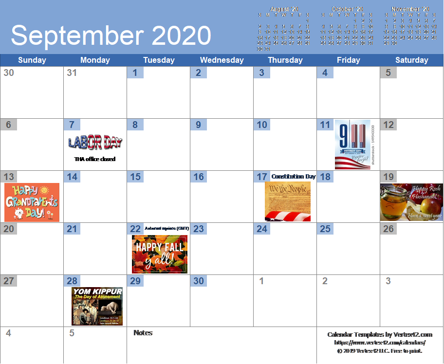 Sept Calendar of events