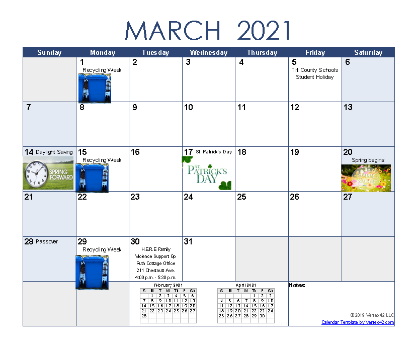 march 2021 see calendar