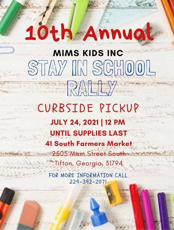 Mims Kids Inc. Stay in School Rally