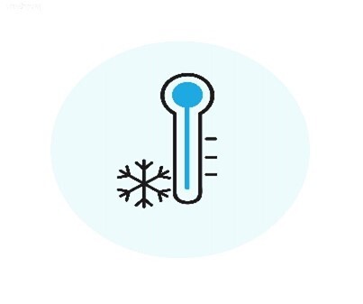 snowflake with blue thermostat.