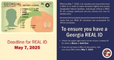 REAL ID information notice. All information on this notice is listed above.