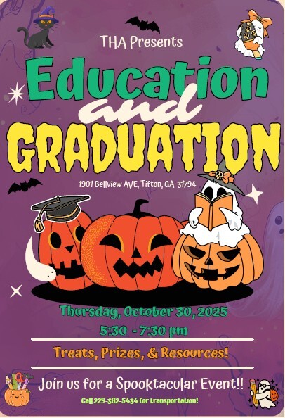 Education and Graduation Flyer. All information from this flyer is listed above.