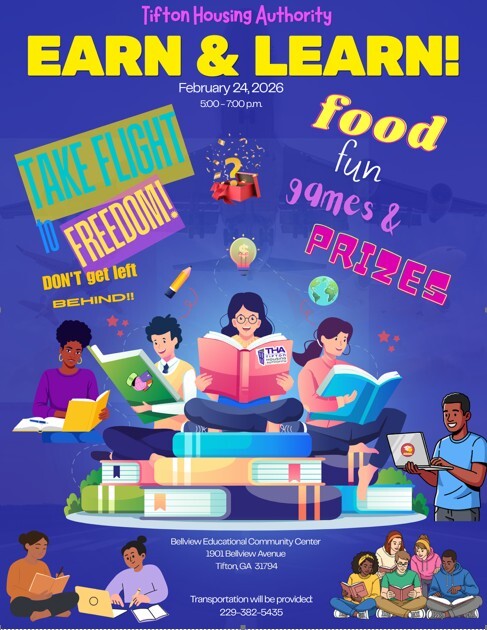 Earn and Learn flyer. All information as listed below.